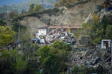 Earthquake in Pescara del Tronto in the center of Italy