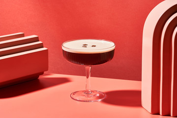 Alcohol drink between red decorations