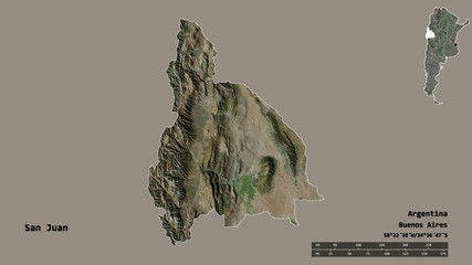 San Juan, province of Argentina, zoomed. Satellite