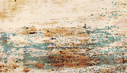 Creative bright metallic background. Flat background texture of dirty rusty metal. Bright rusty spots as the main background for a vintage scratched design