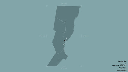 Santa Fe - Argentina. Bounding box. Administrative