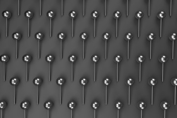 3d rendering of lollipops on gray minimalistic background. Wide background site head and cover photo. Pattern for texture of wallpaper. 