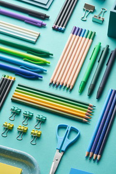Set of assorted colorful stationery