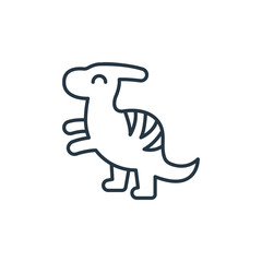 parasaurolophus icon vector from dinosaur concept. Thin line illustration of parasaurolophus editable stroke. parasaurolophus linear sign for use on web and mobile apps, logo, print media..