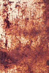 Creative bright metallic background. Flat background texture of dirty rusty metal. Bright rusty spots as the main background for a vintage scratched design