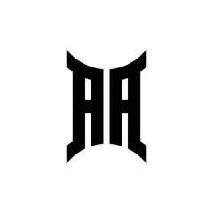 AA monogram logo with curved side