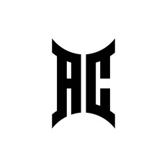 AC monogram logo with curved side