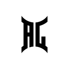 AL monogram logo with curved side