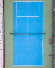 Aerial image of tennis court

