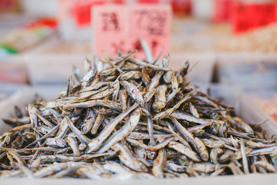 Dried fish at the market.