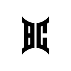 BC monogram logo with curved side