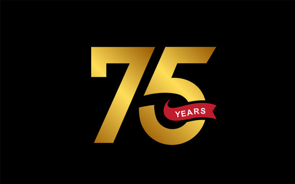 75 years anniversary logo vector design template