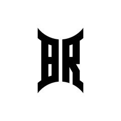 BR monogram logo with curved side