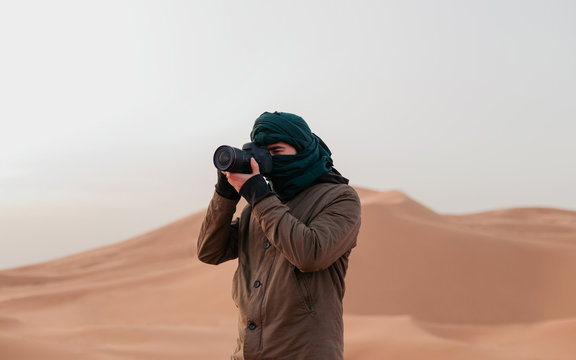 Taking pictures in the desert