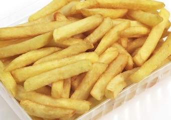 French Fries against White Background