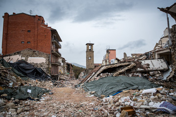 Earthquake in Amatrice in the center of Italy
