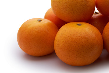 mandarin oranges on white backbground
