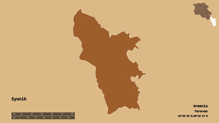 Syunik, province of Armenia, zoomed. Pattern