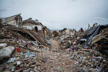 Earthquake in Amatrice in the center of Italy
