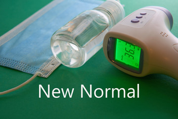 [Covid-19] Coronavirus prevention medical surgical masks and hand sanitizer gel and fever meter for...