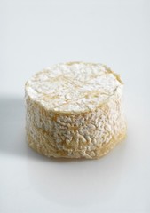 French Crottin Goat Cheese against White Background