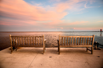 Fototapeta na wymiar Sunset on dock, Key West, Florida