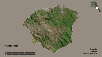 Vayots Dzor, province of Armenia, zoomed. Satellite