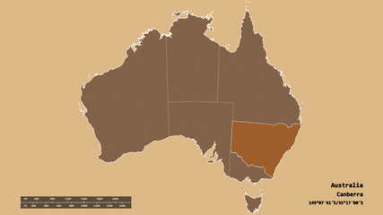 Location of New South Wales, state of Australia,. Pattern