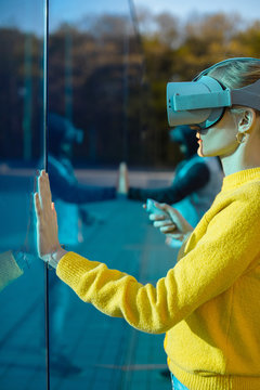 A couple in virtual reality