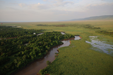 Fototapeta na wymiar Aerial View of Masai Mara in Kenya, Africa