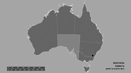 Location of South Australia, state of Australia,. Bilevel