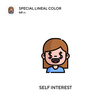 Self interest Simple vector icon. Self interest icons for your business project