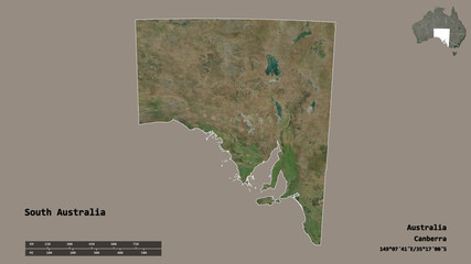 South Australia, state of Australia, zoomed. Satellite