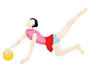 isolated lovely woman with Rhythmic gymnastics Focus on beautiful style,vector design