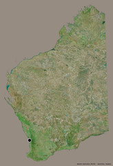 Western Australia, state of Australia, on solid. Satellite