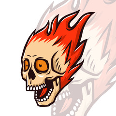 SKULL BURNING MASCOT