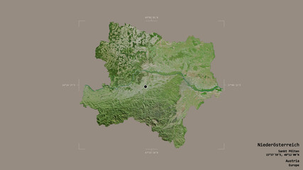 Niederösterreich - Austria. Bounding box. Satellite © Yarr65