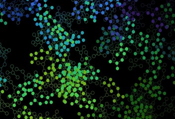 Dark Multicolor vector pattern with artificial intelligence network.