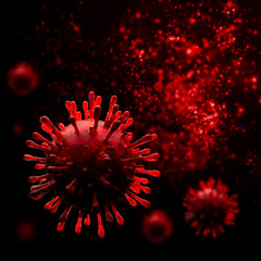 3d render of virus or infection microorganism particle