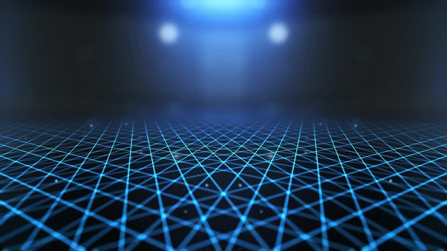 Digital technology lines background is a spectacular motion graphics background. High-tech HUD grid video, blue news studio background, high-tech digital product promotion, corporate promotion.
