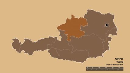 Location of Oberösterreich, state of Austria,. Pattern