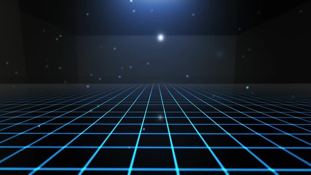 Digital technology lines background is a spectacular motion graphics background. High-tech HUD grid video, blue news studio background, high-tech digital product promotion, corporate promotion.