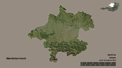 Oberösterreich, state of Austria, zoomed. Satellite