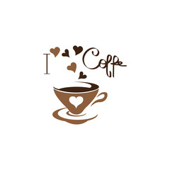 love drink illustration cup logo template color design vector