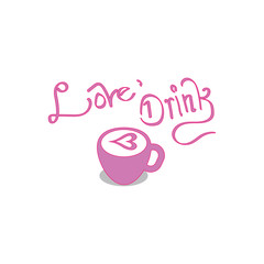 love drink illustration cup logo template color design vector