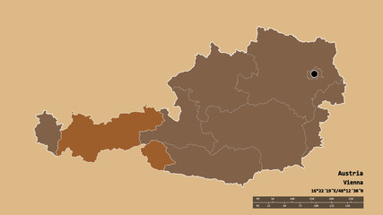 Location of Tirol, state of Austria,. Pattern