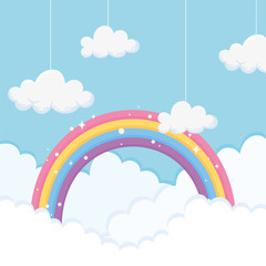 sky rainbow hanging clouds panorama decoration design