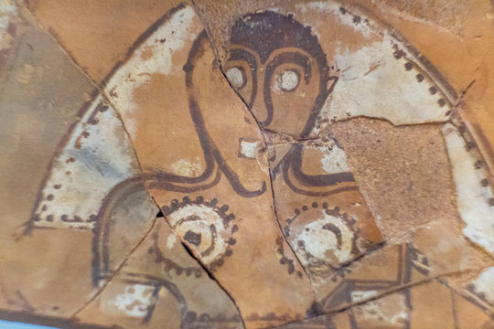 figura femenina con velo, siglo II - I a.C. Procedente de Numancia,  museo Numantino de Soria, Soria, Comunidad Aut&oacute;noma de Castilla, Spain, Europe