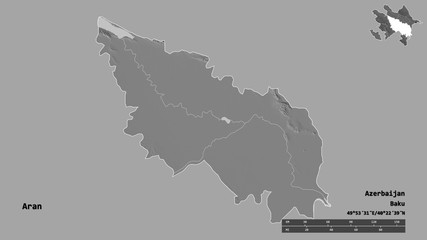 Aran, region of Azerbaijan, zoomed. Bilevel