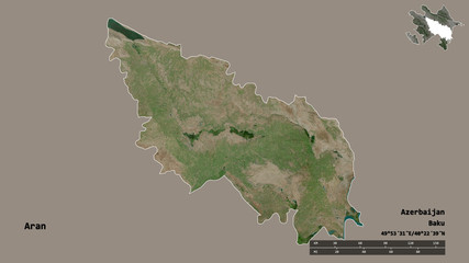Aran, region of Azerbaijan, zoomed. Satellite